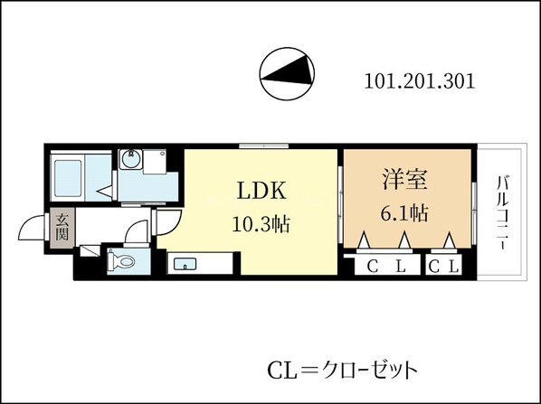 寺田駅 徒歩8分 2階の物件間取画像